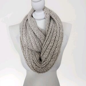 American Eagle Outfitters Cozy Beige Knit Infinity Scarf OS